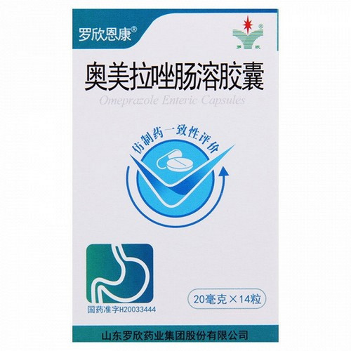 LUOXIN ENKANG Omeprazole Enteric Capsules For Peptic Ulcer 20mg*14 LUOXIN ENKANG Omeprazole Enteric Capsules For Peptic Ulcer 20mg*14