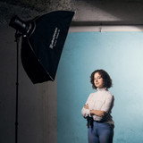 Studio photography with the Rotalux Go / Two Rotalux Go Strip Sofboxes in a studio