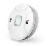 Angle view of Rely AC Hardwire Operated Smoke Detector, Voice Alert & LED Rings, 10-Year Battery Backup