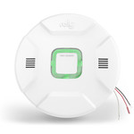 Front view of Rely AC Hardwire Operated Smoke Detector, Voice Alert & LED Rings, 10-Year Battery Backup