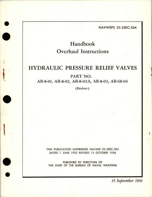 Overhaul Instructions for Hydraulic and Pneumatic Pressure