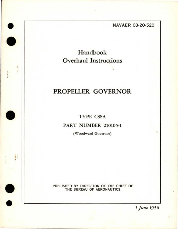 Overhaul Instructions for Propeller Governor - Type CSSA - Part