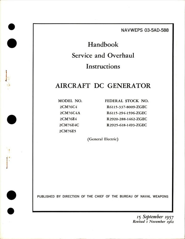 DCBページ Service and Overhaul Instructions for DC Generator - AirCorps Library