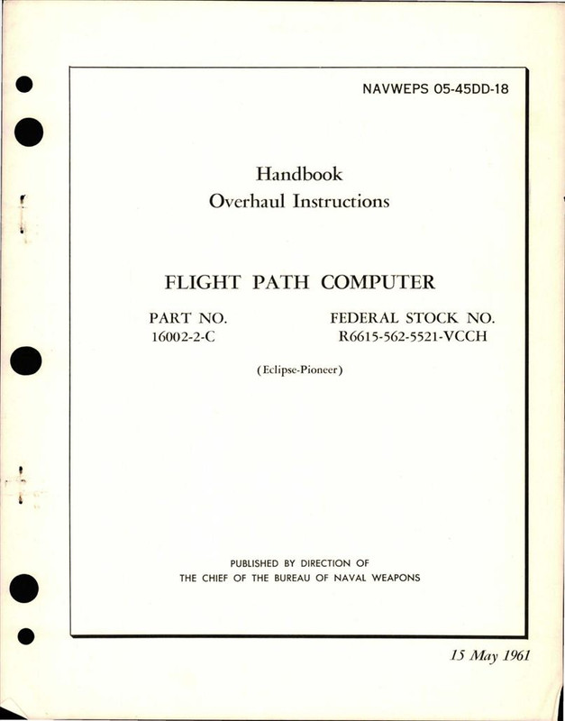 Overhaul Instructions for Flight Path Computer - Part 16002-2-C - AirCorps  Library