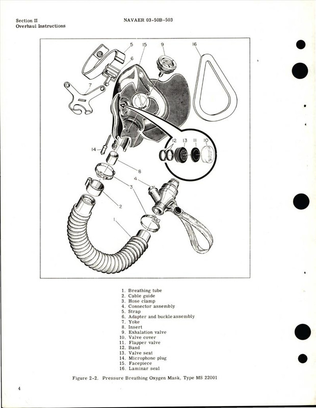 Part Number For O2 Mask Overhaul Instructions for Pressure Breathing Oxygen Mask - Type MS ...