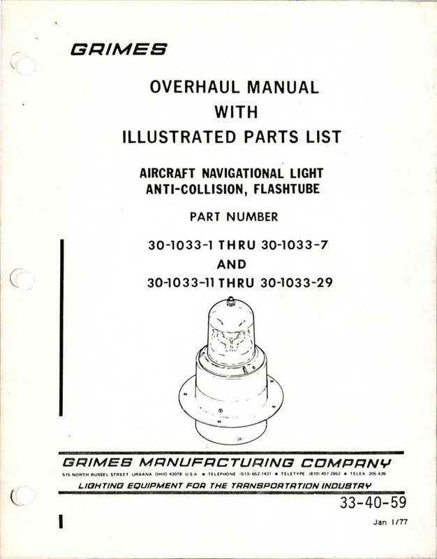 Overhaul Manual with Illustrated Parts List for Anti-Collision