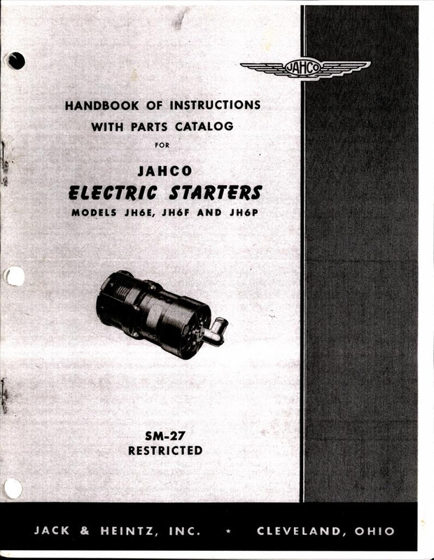 Handbook of Instructions with Parts Catalog for Jahco Electric