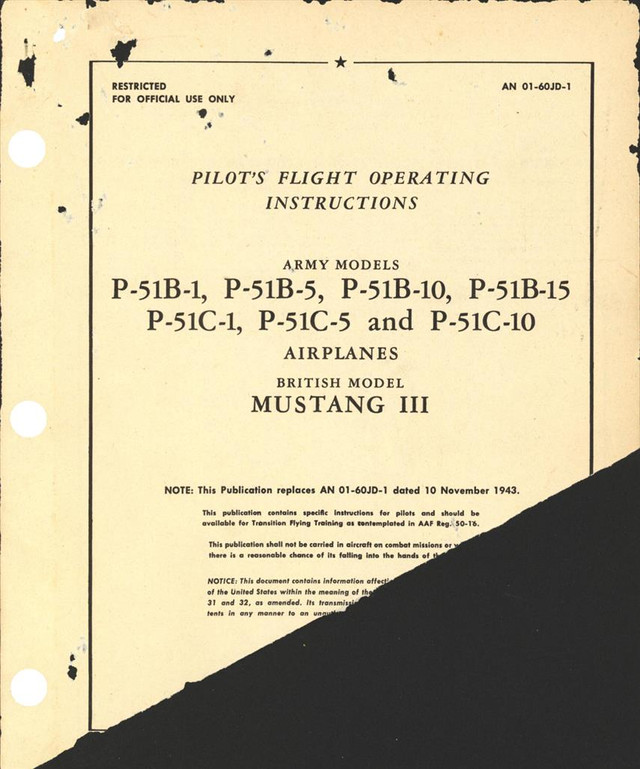 Pilot's Flight Operating Instructions for P-51 - AirCorps Library