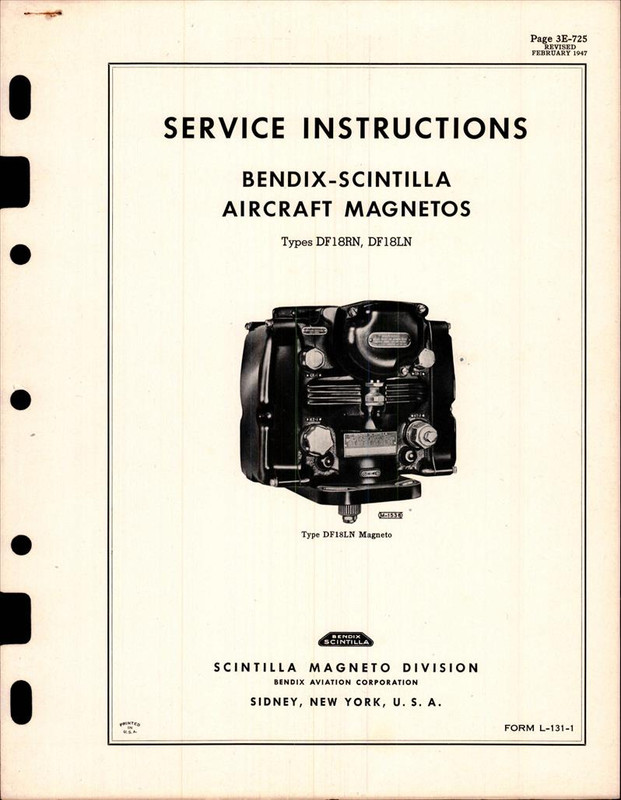 Service Instructions for Bendix-Scintilla Aircraft Magnetos Types