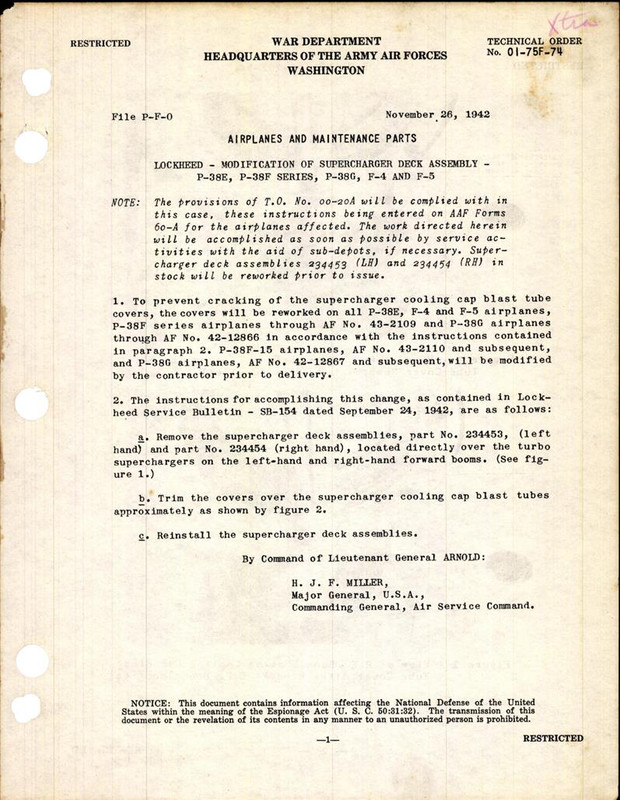 Installation of Microphone Adapter M-299 for P-38F, G, H, F-5, and F-5A -  AirCorps Library