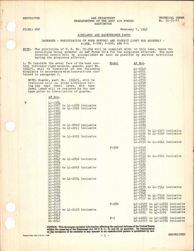 Installation of Microphone Adapter M-299 for P-38F, G, H, F-5, and F-5A -  AirCorps Library