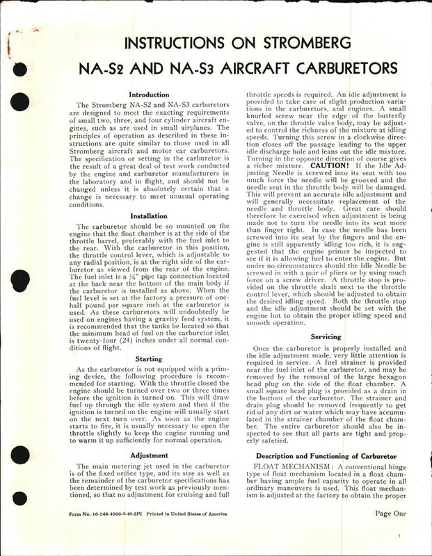 A Technical Introduction to the Aircraft Carburetor