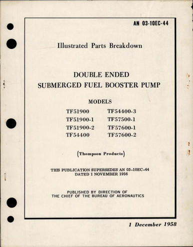 Illustrated Parts Breakdown for Double Ended Submerged Fuel Booster