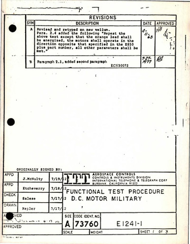 Functional Test Procedure for Military DC Motor - AirCorps Library