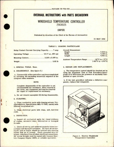 Overhaul Instructions with Parts Breakdown for Windshield Temperature ...