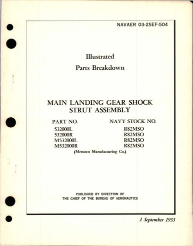 Illustrated Parts Breakdown for Main Landing Gear Shock Strut Assembly ...