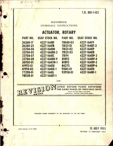 Overhaul Instructions for Rotary Actuator - AirCorps Library