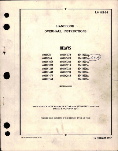 Overhaul Instructions for Relays - 6041H Series - AirCorps Library
