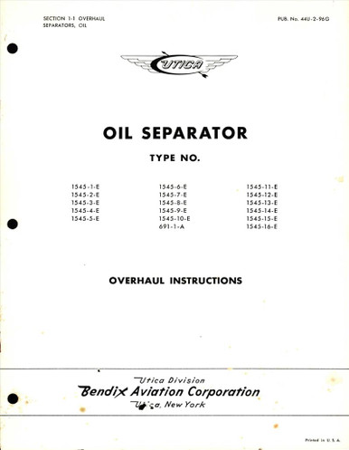 Overhaul Instructions for Oil Separator - Section 1-1 - AirCorps Library