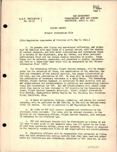 Pilots Information File - Flying Safety - AirCorps Library