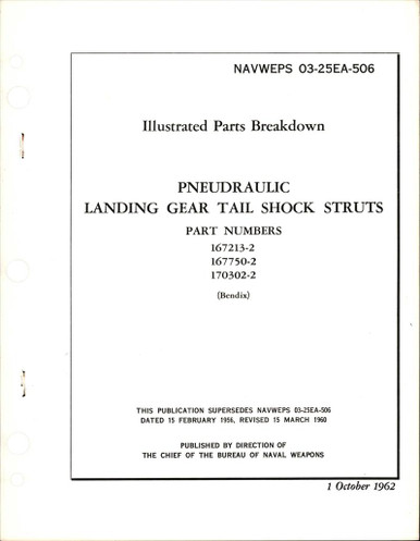 Illustrated Parts Breakdown for Pneudraulic Landing Gear Tail Shock ...