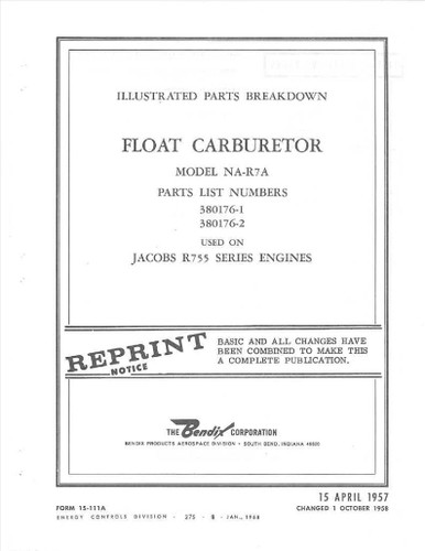 Overhaul Instructions for Float Carburetor Model NA-R7A used on Jacobs ...
