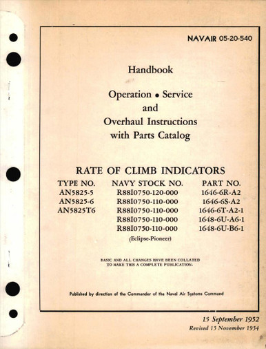 Operation, Service and Overhaul Instructions with Parts Catalog for ...