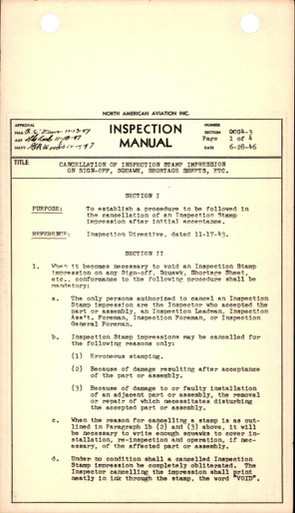 Cancellation of Inspection Stamp Impression on Sign-Off, Squawk ...