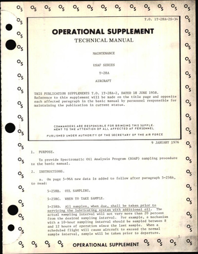 Operational Supplement to Technical Manual of Maintenance for USAF ...