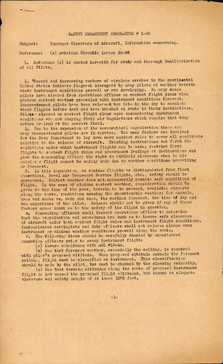 Information Concerning Improper Clearance of Aircraft - AirCorps Library