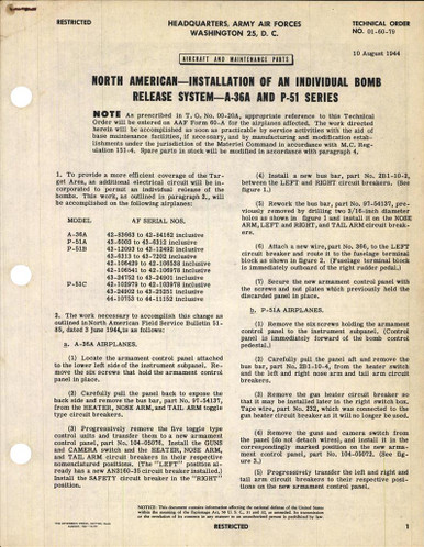 Installation of an Individual Bomb Release System for A-36A and P-51 ...