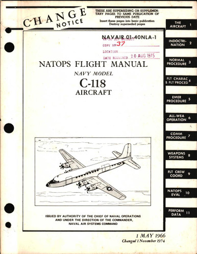 NATOPS Flight Manual for Navy Model C-118 - AirCorps Library