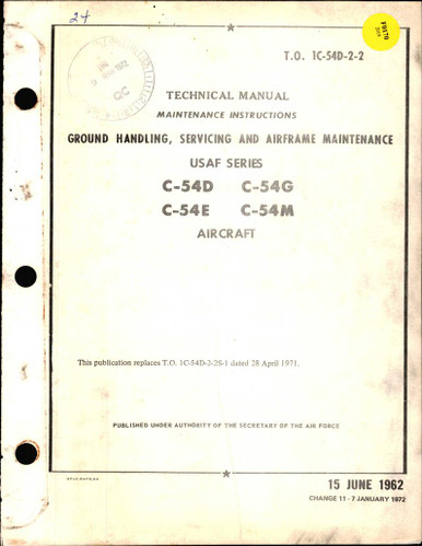 D54 Maintenance Maintenance Instructions, Ground Handling, Servicing, and Airframe ...