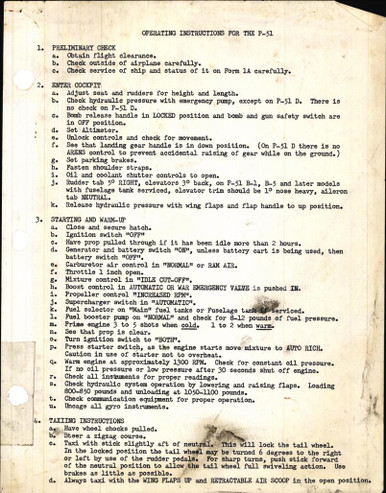Operating Instructions for the P-51 - AirCorps Library