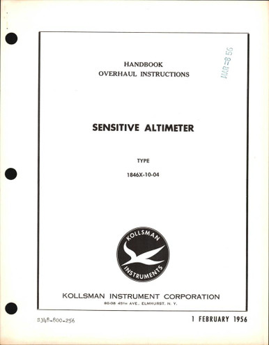 Kollsman Instruments Altitude Alert Device Computer Overhaul Manual Wi —  Essco Aircraft