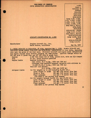 DC3, C-47, C-48, C-52, C-53, C-68, and R4D Series, Revision 22 - AirCorps  Library