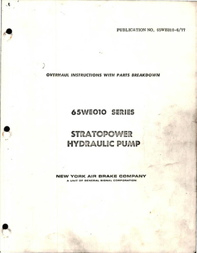 Overhaul Instructions with Parts Breakdown for Stratopower