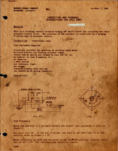 Inspection and Overhaul Instructions for Floating Control Actuator ...