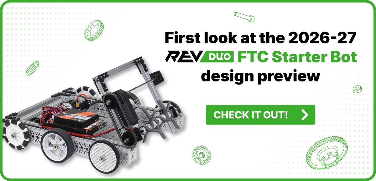 First look at the 2026-27 REV DUO FTC Starter Bot design preview