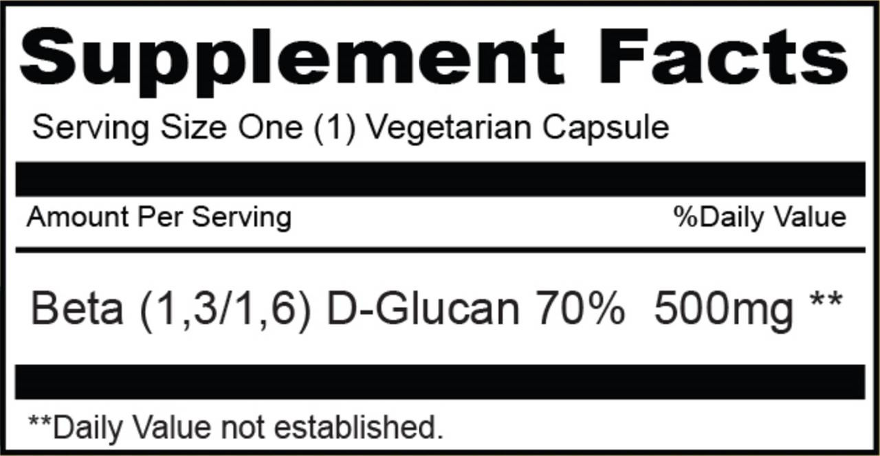 Priority One Vitamins Beta Glucan 500 mg 100 caps 