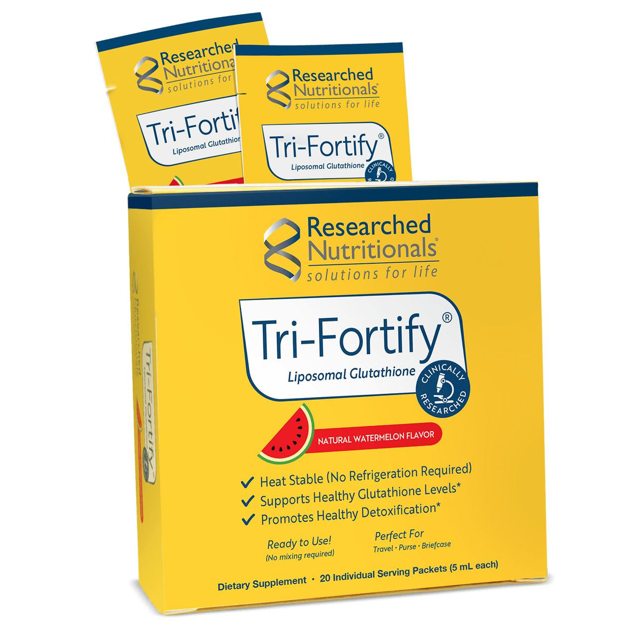 Researched Nutritionals Tri-Fortify Watermelon 20 Pack Liposomal Glutathione 