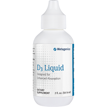 Metagenics Vitamin D3 Liquid 1000 IU 2 oz Chronic Lyme Disease Help