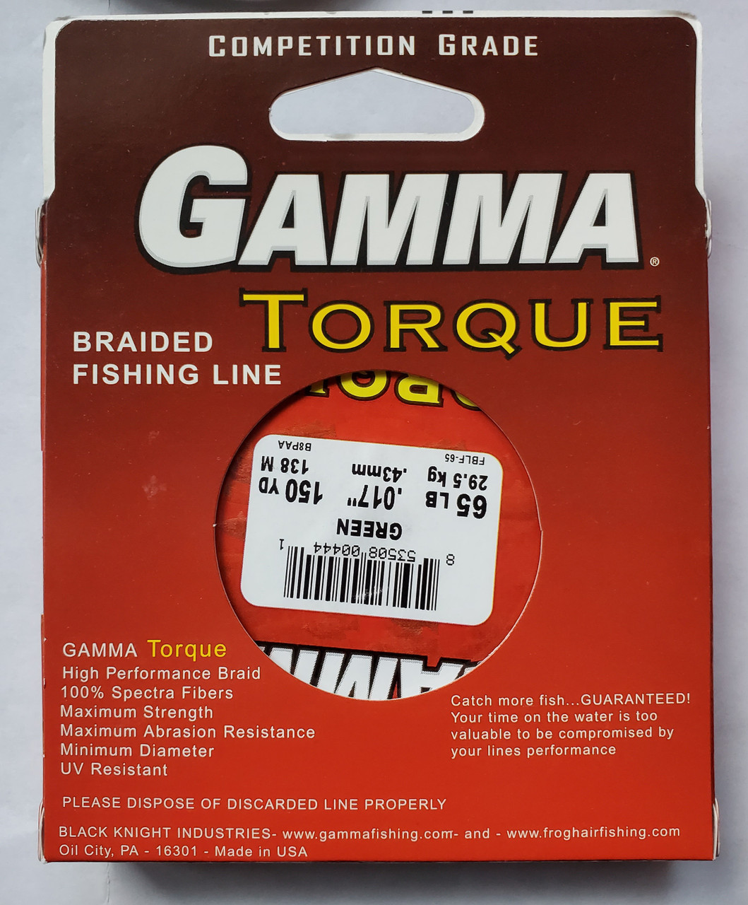 Gamma Torque Braided Fishing Line 150 yards Green