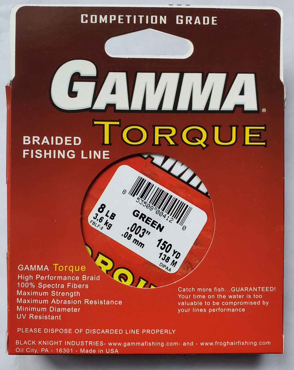 Gamma Torque Braided Fishing Line 150 yards Green - NYCeFISHING
