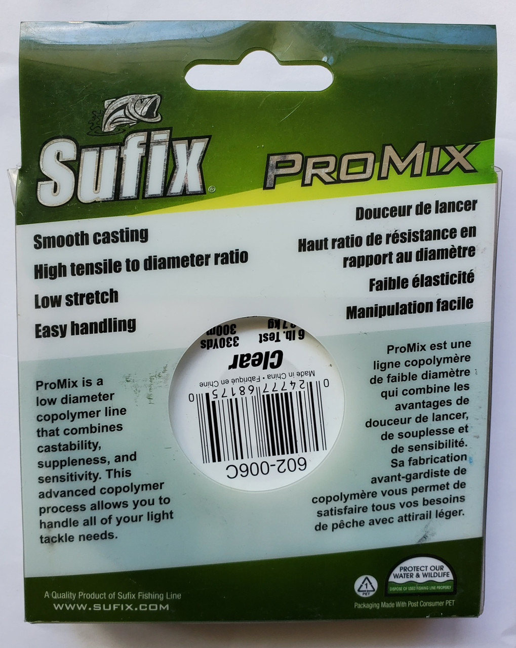 Reel Rods R Us Ja ®️, Sufix Promix Low- Memory fmonofilament fishing line  Color: flourescent clear blue Size:14lb Length:330 yards Price: $2300