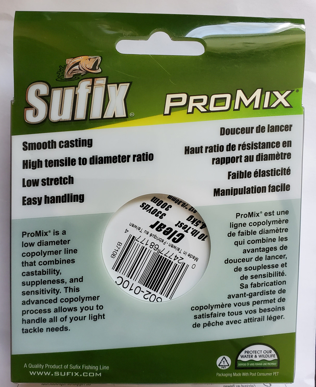 Sufix ProMix Monofilament Fishing Line 17 lb Clear