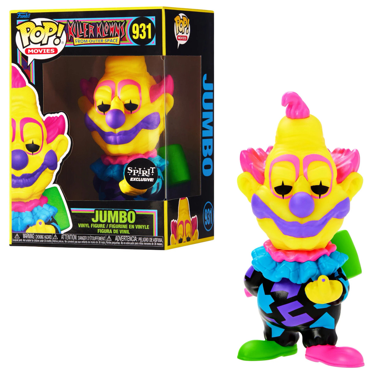 Killer Klowns From Outer Space Jumbo Blacklight Spirit Halloween Exclusive  Figure #931 - NYCeFISHING