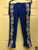 Blue Traje Pants with Silver Bordado/Embroidery