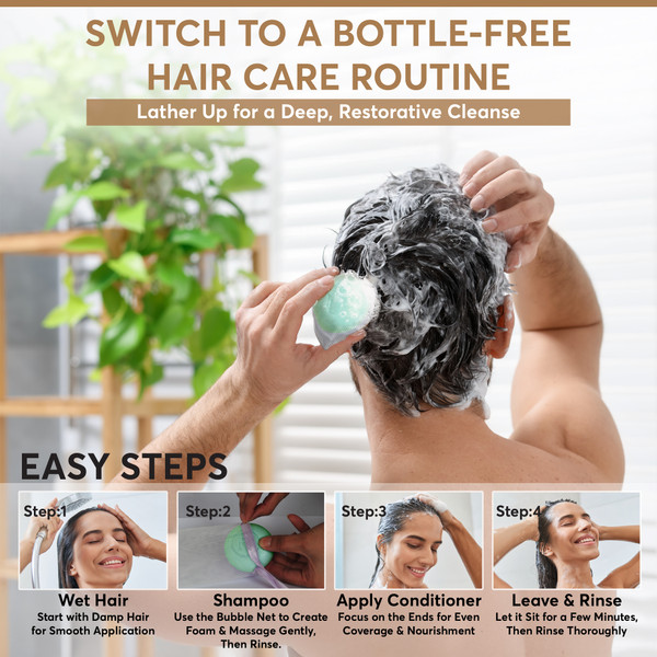 Leaf & Lather Rosemary Mint Shampoo and Conditioner Bars