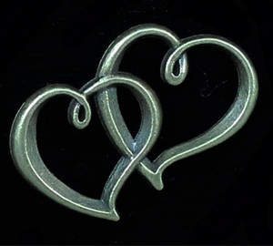 DIJE DOBLE CORAZON BRONCE / BRASS DOUBLE HEART CHARM